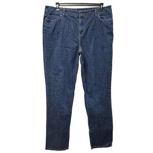 LL Bean Women’s Slim Leg Jean Favorite Fit Straight dark wash size 18 Tall